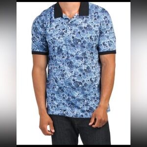 Robert Graham Mens Amaro SS Polo Blue Floral Size Small